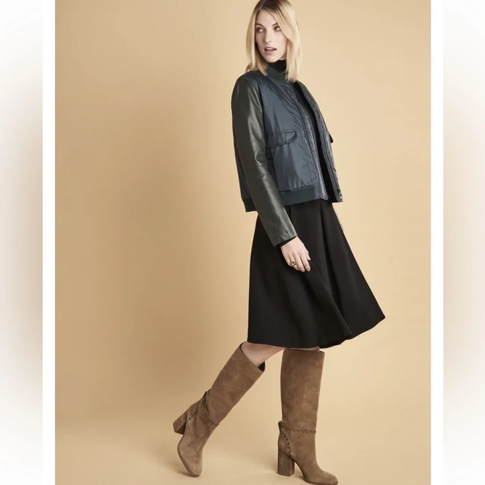 Tory Burch Contraire Leather Suede Block Heel Boots